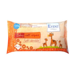 Event Baby Moisturizing Baby Wipes with Calendula 0% Alcohol 64 pcs