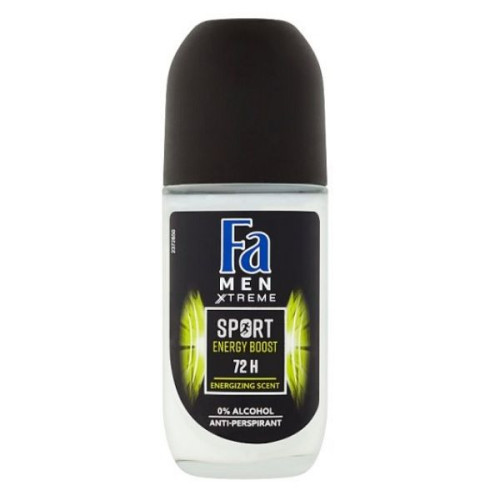 Fa Men Sport Energy Boost Roll-On Deodorant for Men 1.69 fl oz (50 ml)