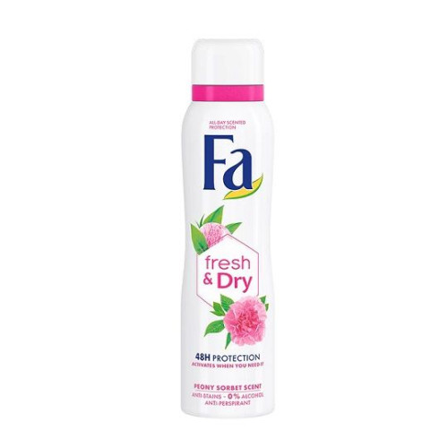 Fa Fresh and Dry Deodorant Spray for Women with Peony Fragrance 5.07 fl oz (150 ml)