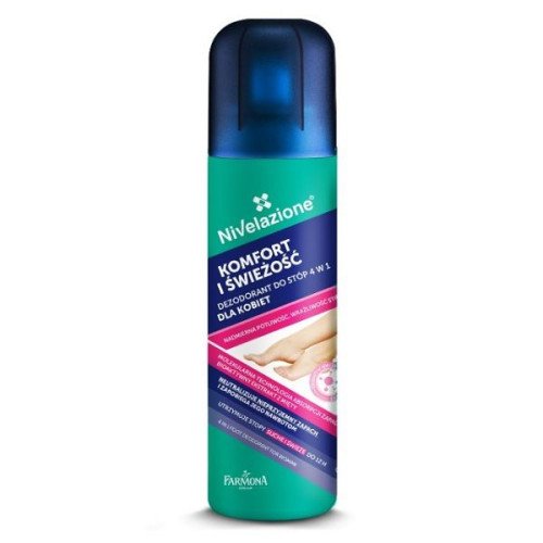 Jantar Farmona Nivelazione 4-in-1 Deodorant Spray for Feet Against Fungal Infections and Sweating with Fragrance 6.09 fl oz (180 ml)