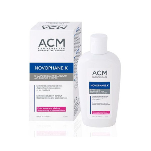 Acm Novophane .K Antibacterial Shampoo for Dandruff Scalp Flaking and Itching 4.23 fl oz (125 ml)