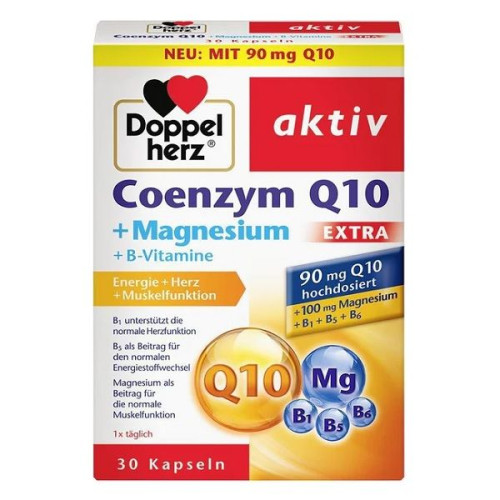 Doppelherz Active Coenzyme Q10 + Magnesium Extra for Healthy Muscles 30 Capsules