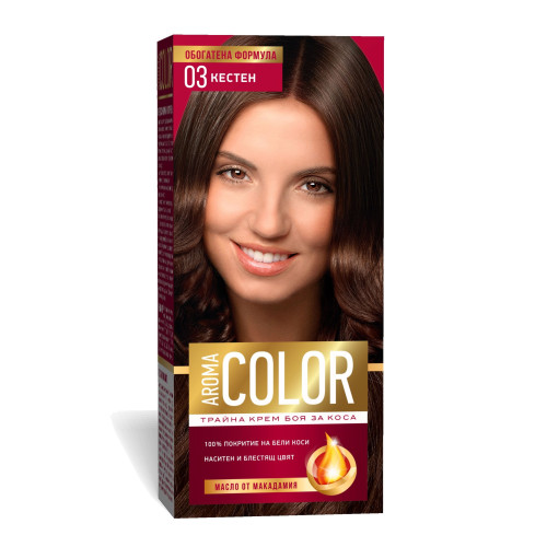 Aroma Color Long-Lasting Cream Hair Dye for Shiny Hair 03 Chestnut