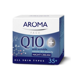Aroma Face Q10+ Night Nourishing Face Cream for Skin Elasticity Against Wrinkles 1.69 fl oz (50 ml)