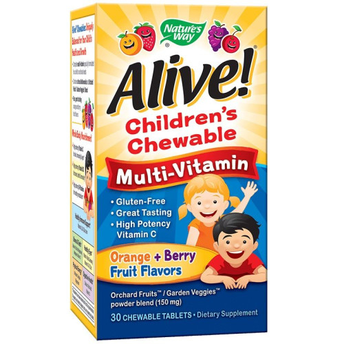 Nature's Way Alive Children's Chewable Multi-Vitamin Multivitamins for Children 30 Chewable Tablets