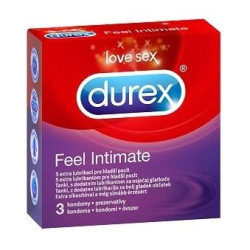 Durex Feel Thin Transparent Condoms for Maximum Sensation 3 pcs