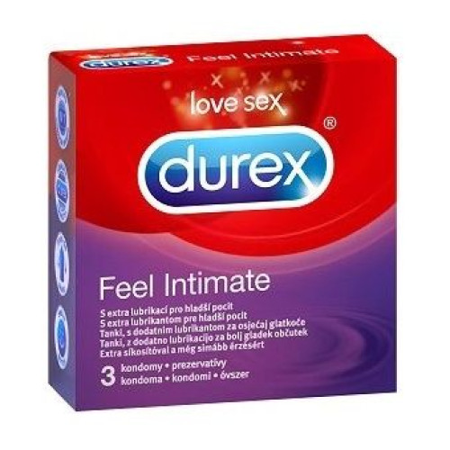 Durex Feel Thin Transparent Condoms for Maximum Sensation 3 pcs