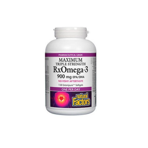 Natural Factors RxOmega-3 Maximum Triple Protection for the Heart 1425 mg 150 Capsules