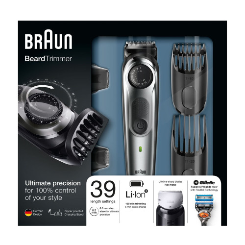 Braun BT7040 Beard and Hair Trimmer + Gillette Flexball Razor Set 1 pc