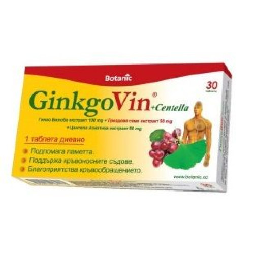 Botanic Ginkgo and Centella for Memory and Concentration During Fatigue and Stress 30 Tablets
