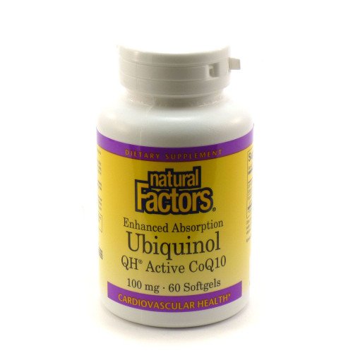 Natural Factors Active Coenzyme Q10 Ubiquinol for a Healthy Heart and Normal Cholesterol 60 Capsules
