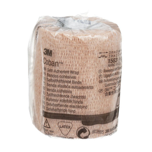 3M Coban Self-Adhesive Bandage for Pain Relief and Recovery 2.95"/1.77" (7.5/4.5 cm)