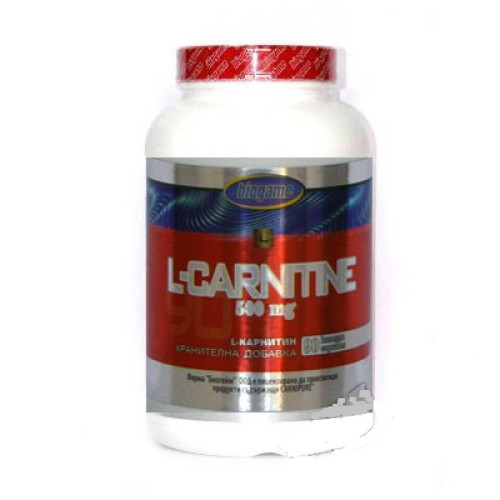 Biogame L-Carnitine for Burning Excess Fat and Accelerating Metabolism 500 mg 90 Capsules