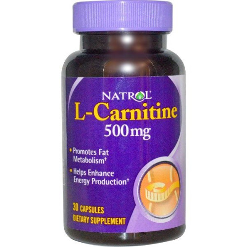 Natrol L-Carnitine Helps Burn Excess Fat and Speeds Up Metabolism 500 mg 30 Capsules