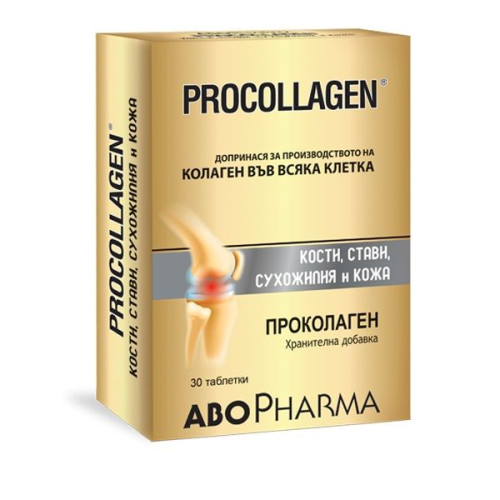 Abopharma Procollagen for Healthy Bones Muscles Hair and Skin 30 Tablets