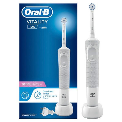 Oral-B Vitality 100 Sensi Ultra Thin Delicate Electric Toothbrush for Daily Use 1 pc
