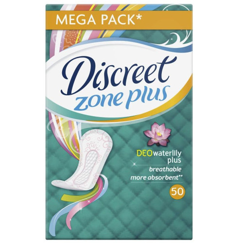 Discreet Everyday Zone Plus Deo Protective Daily Sanitary Pads Water Lily 50 pcs