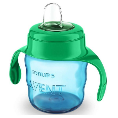 Philips Avent Cup with Soft Spout and Handles for Boys Green and Blue 6+ Months 6.76 fl oz (200 ml)
