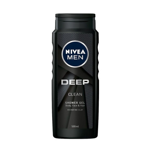 Nivea Men Microfine Clay Deep Shower Ultra Refresh Gel 16.91 fl oz (500 ml)