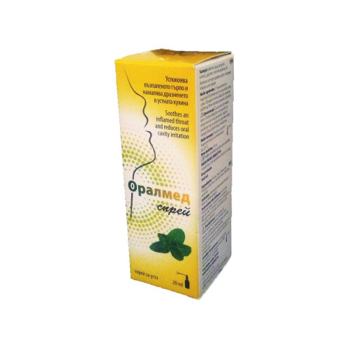 Apipharma Oralmed Mouth Spray for Red and Sore Throat 0.68 fl oz (20 ml)