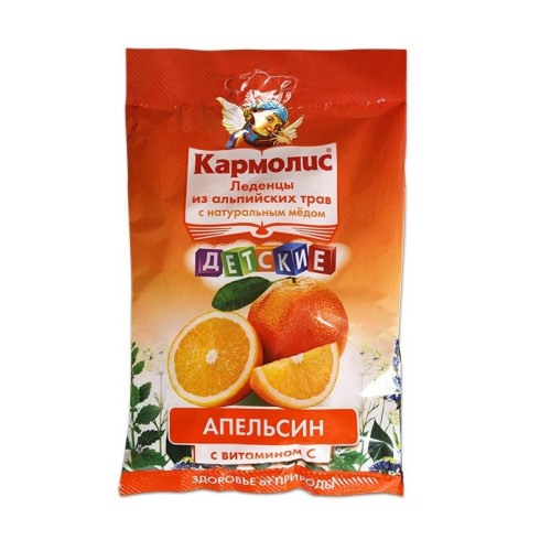 Carmolis Children's Herbal Candies with Vitamin C and Natural Honey with Orange for Sore Throat 2.65 oz (75 g)