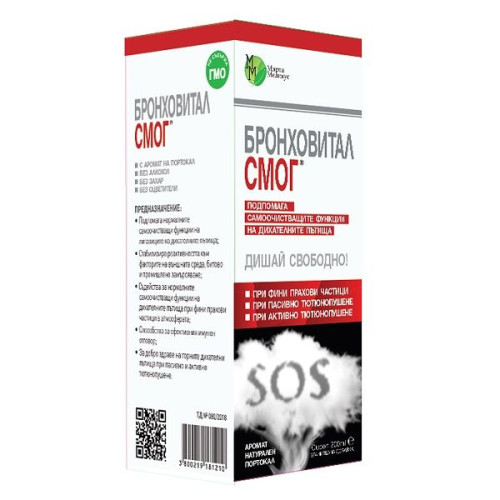 Mirta Medicus Bronchovital Smog for Difficult Breathing and Chest Pain Syrup 6.76 fl oz (200 ml)