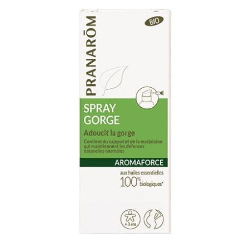 Pranarom Aromaforce Organic Spray for Sore Throat and Throat Problems 0.51 fl oz (15 ml)