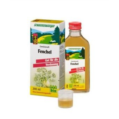 Schoenenberger Organic Fennel Juice for Abdominal Pain and Gas 6.76 fl oz (200 ml)