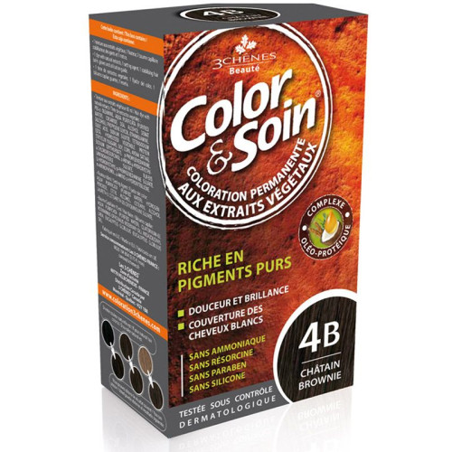 3Chenes Color and Soin Ammonia-Free Hair Dye Color 4B Chestnut 4.56 fl oz (135 ml)