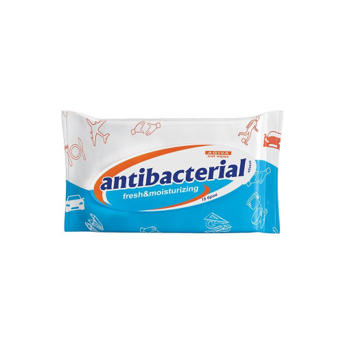 Agiva Antibacterial Wet Wipes for Hands 15 pcs