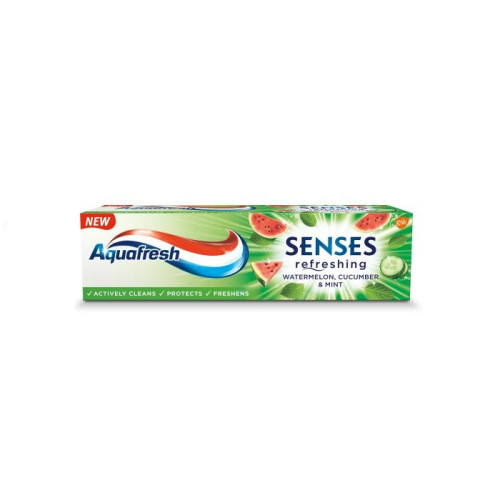 Aquafresh Senses Refreshing Refreshing Toothpaste with Watermelon Cucumber and Mint Flavor 2.54 fl oz (75 ml)