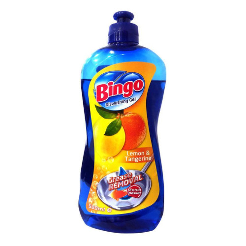 Bingo Dishwashing Liquid Lemon and Tangerine 16.91 fl oz (500 ml)