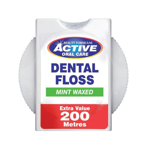 Beauty Formulas Dental Floss Mint Waxed Waxed and Fluoride Dental Floss 219 yd (200 meters)