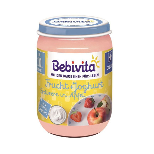 Bebivita Fruit Yogurt Duo - Apple and Strawberry from 10+ Months 6.7 oz (190 g) - 1094