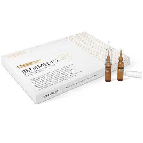 Benemedio 301 Face and Neck Serum with Vitamin C with Rejuvenating Effect 0.07 fl oz (2 ml) 10 Ampoules