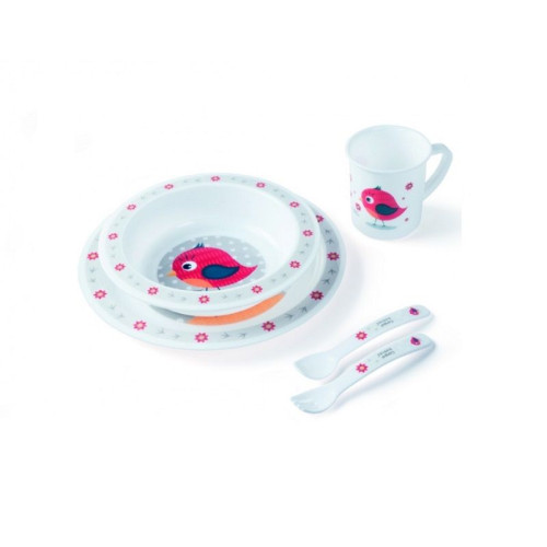 Canpol Babies Cute Animals Feeding Set 4/401 Red Children 12+ Months