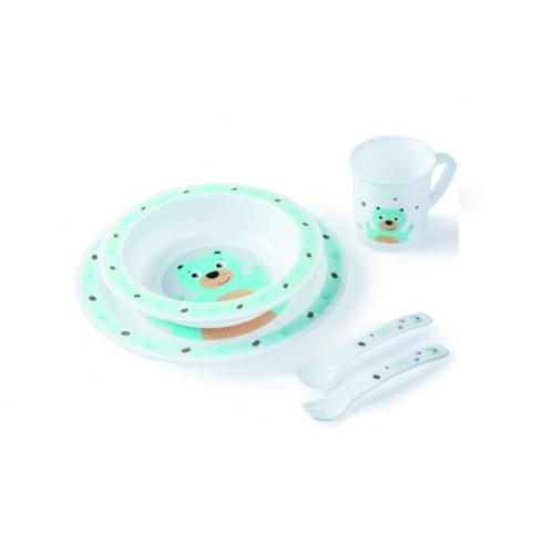 Canpol Babies Cute Animals Feeding Set 4/401 Turquoise Children 12+ Months