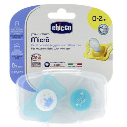 Chicco Physio Micro Silicone Pacifier for Children from 0 to 2 Months 2 pcs