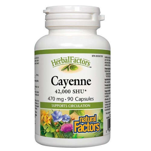 Herbal Factors Hot Red Pepper for High Cholesterol and Intestinal Infections 90 Capsules