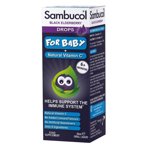Sambucol Drops for Babies 6+ Months with Vitamin C 0.68 fl oz (20 ml)
