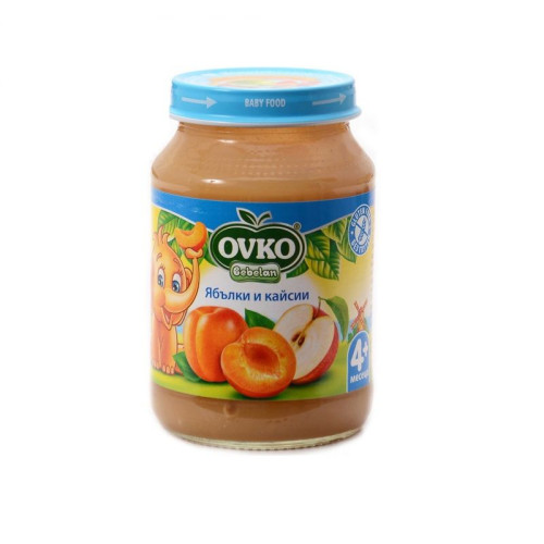 Ovko Bebelan Fruit Puree Apples and Apricots for Children 4+ Months 6.7 oz (190 g) - 2110