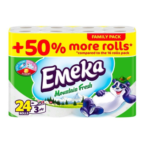 Emeka Mountain Fresh Scented 3-ply Toilet Paper 24 Rolls