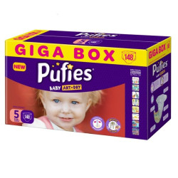 Pufies Art and Dry 5 Giga Box Diapers for Babies 24.3-44.1 lb (11-20 kg) 148 pcs
