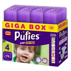 Pufies Art and Dry Maxi 4 Giga Box Diapers for Babies 15.4-30.9 lb (7-14 kg) 176 pcs