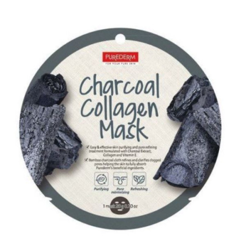 Purederm Cleansing Collagen Face Mask with Black Charcoal 1 pc 0.71 oz (20 g)