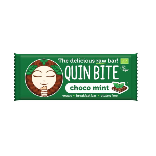 Quin Bite Chocolate Mint Organic Vegan Raw Bar 1.06 oz (30 g)