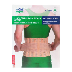 Med Textile Elastic Corset for the Sacro-Lumbar Region with 6 Ribs Size XS/S 1 pc