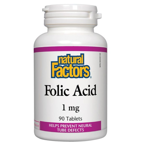 Natural Factors Folic Acid Vitamins for Pregnant Women 90 Tablets