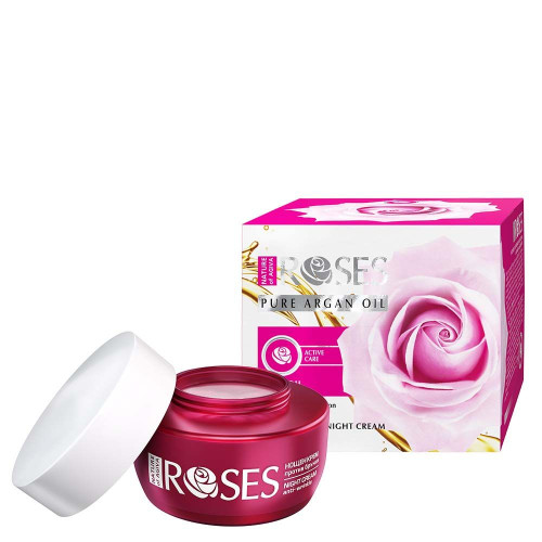 Nature of Agiva Anti-Wrinkle Night Cream for the Face with Rose and Argan Oil 1.01 fl oz (30 ml)