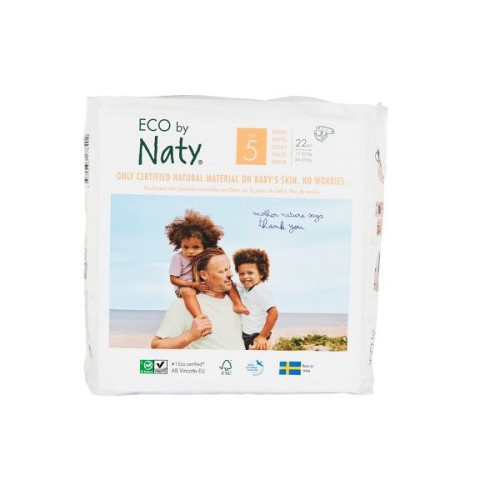 Naty Nature Babycare 5 Eco Disposable Diapers for Children 24.2-55.1 lb (11-25 kg) 22 pcs